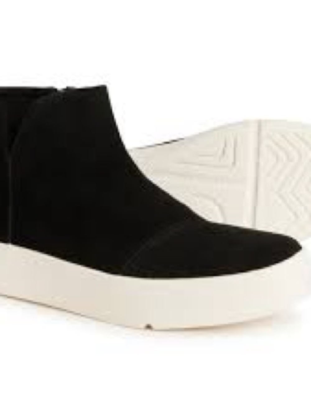 NWT Tom's Verona Black Suede wPlatform Slip-On Ankle Sneakers